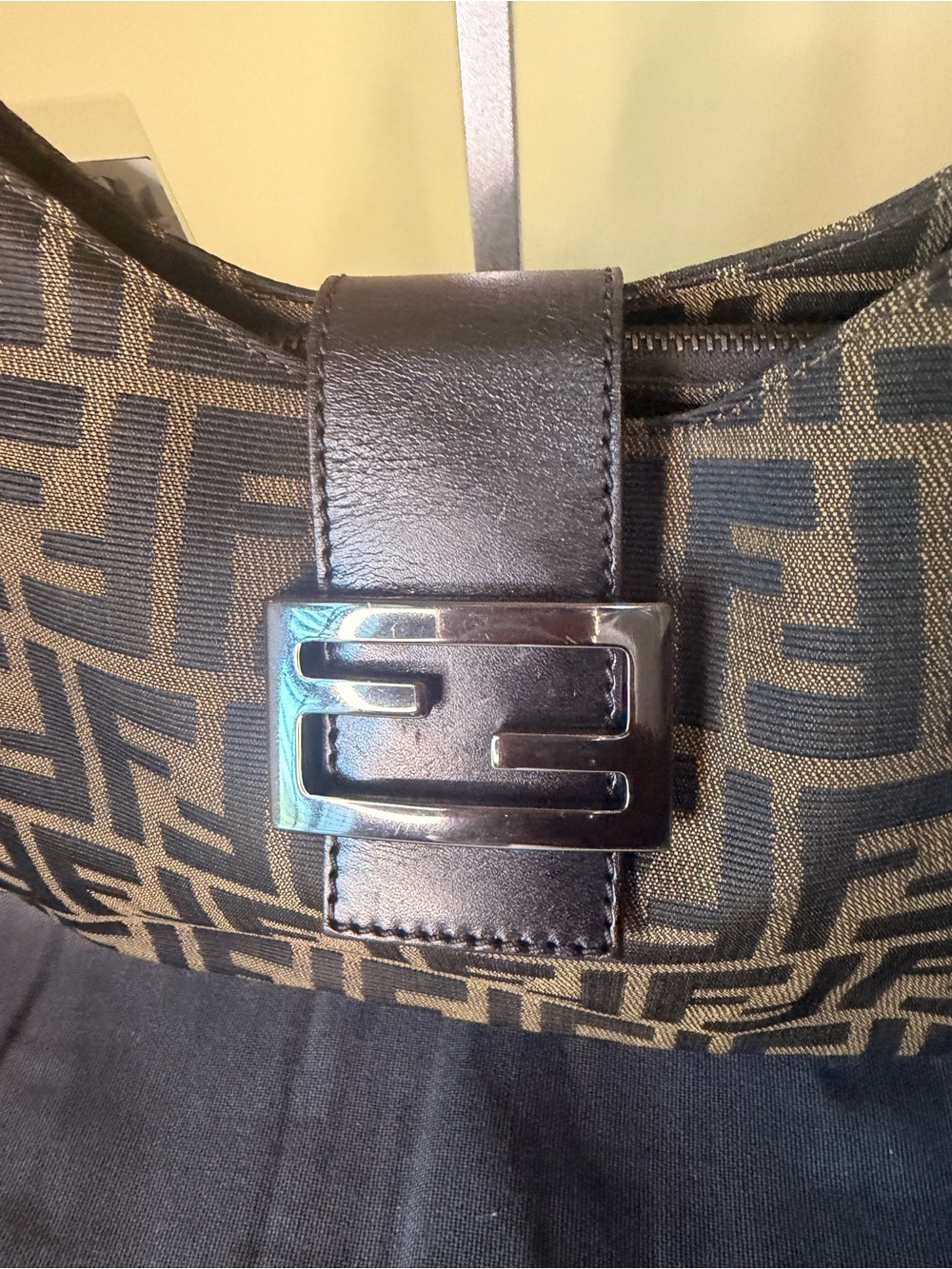 Fendi Brown and Black Zucca Canvas Mamma Baguette Shoulder Bag - Picture 3 of 16